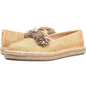 Sam Edelman Women’s Size 7 ISSA raffia woven pom pom espadrille flats